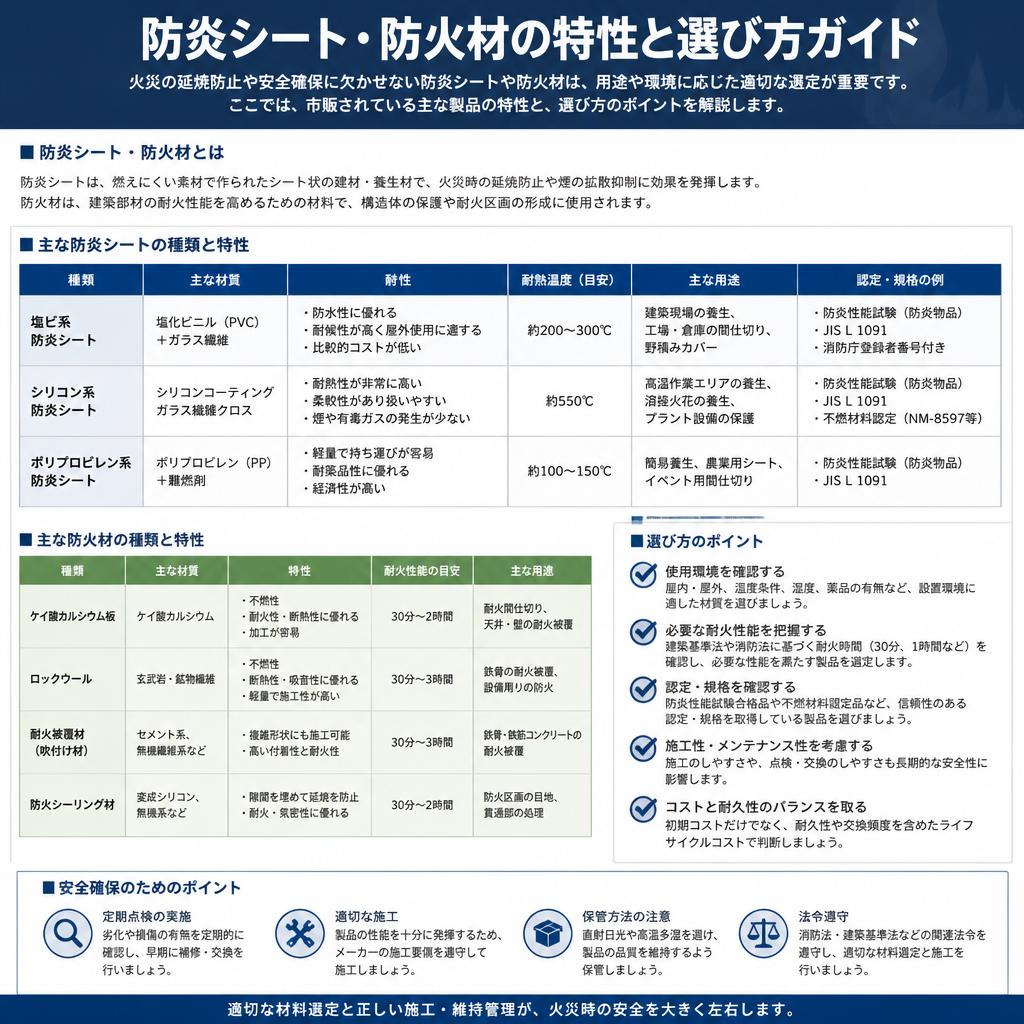 防炎シートと防火材の選び方