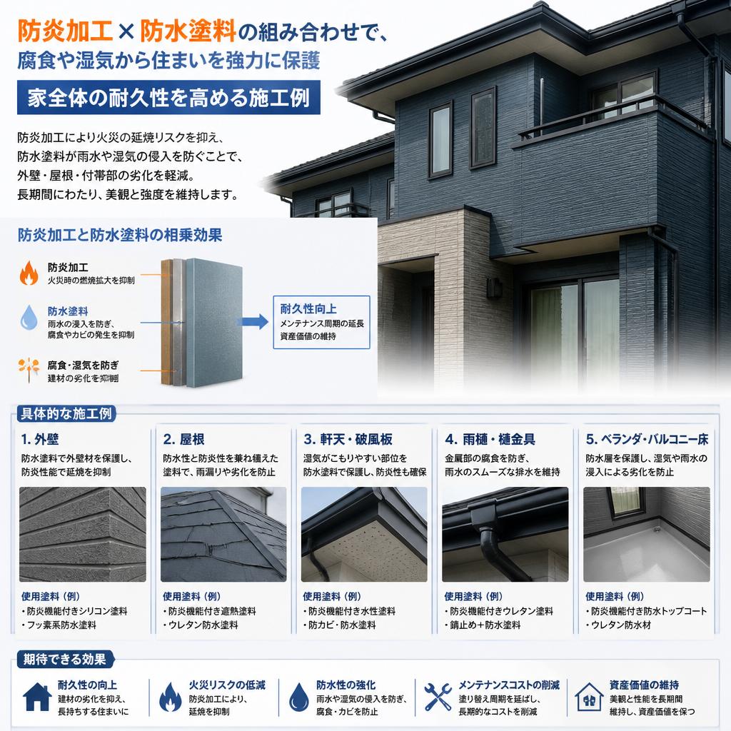 防水塗料との相乗効果