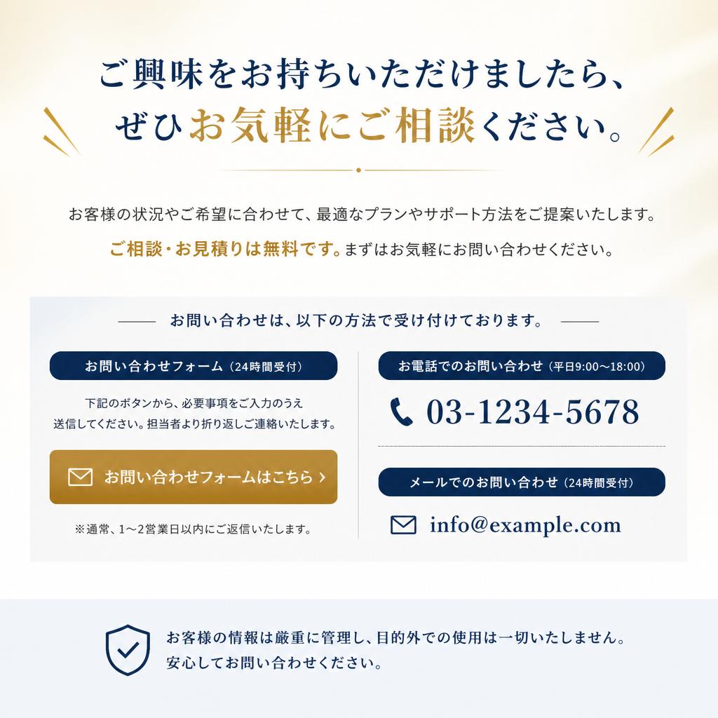 今すぐお問い合わせを！
