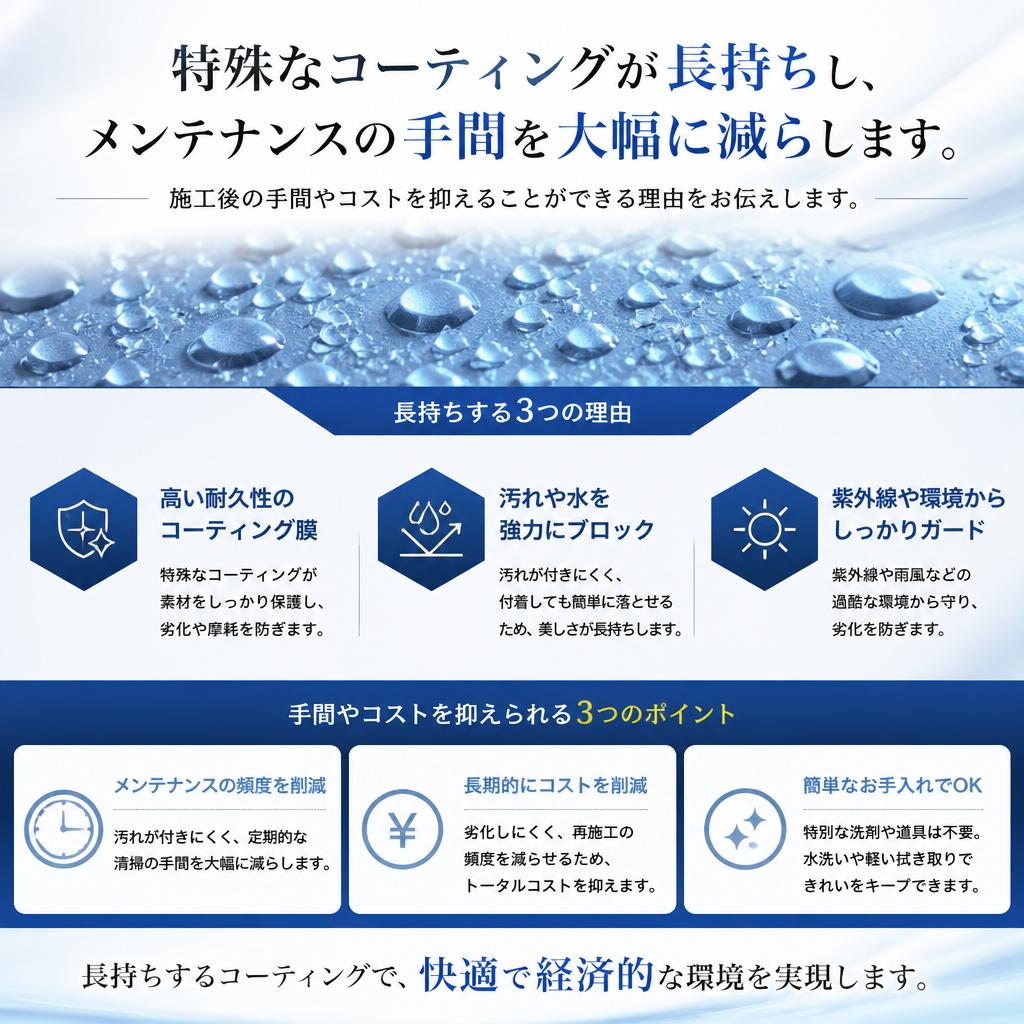 メンテナンスの手間を軽減