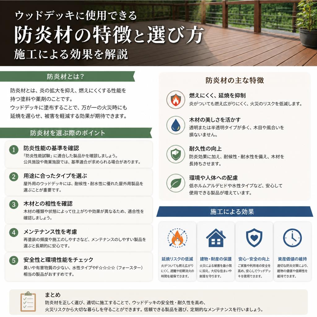 5. ウッドデッキに最適な防炎材とは？