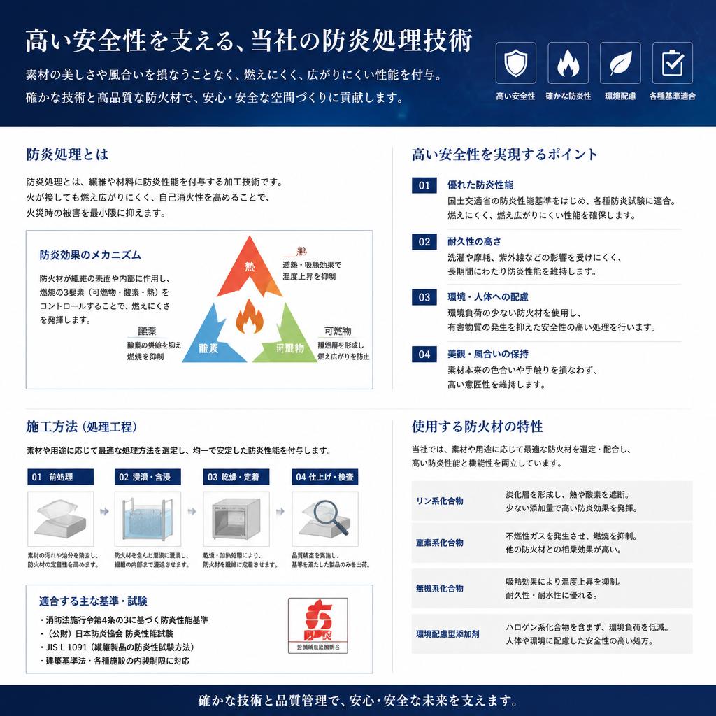 安心の防炎処理技術