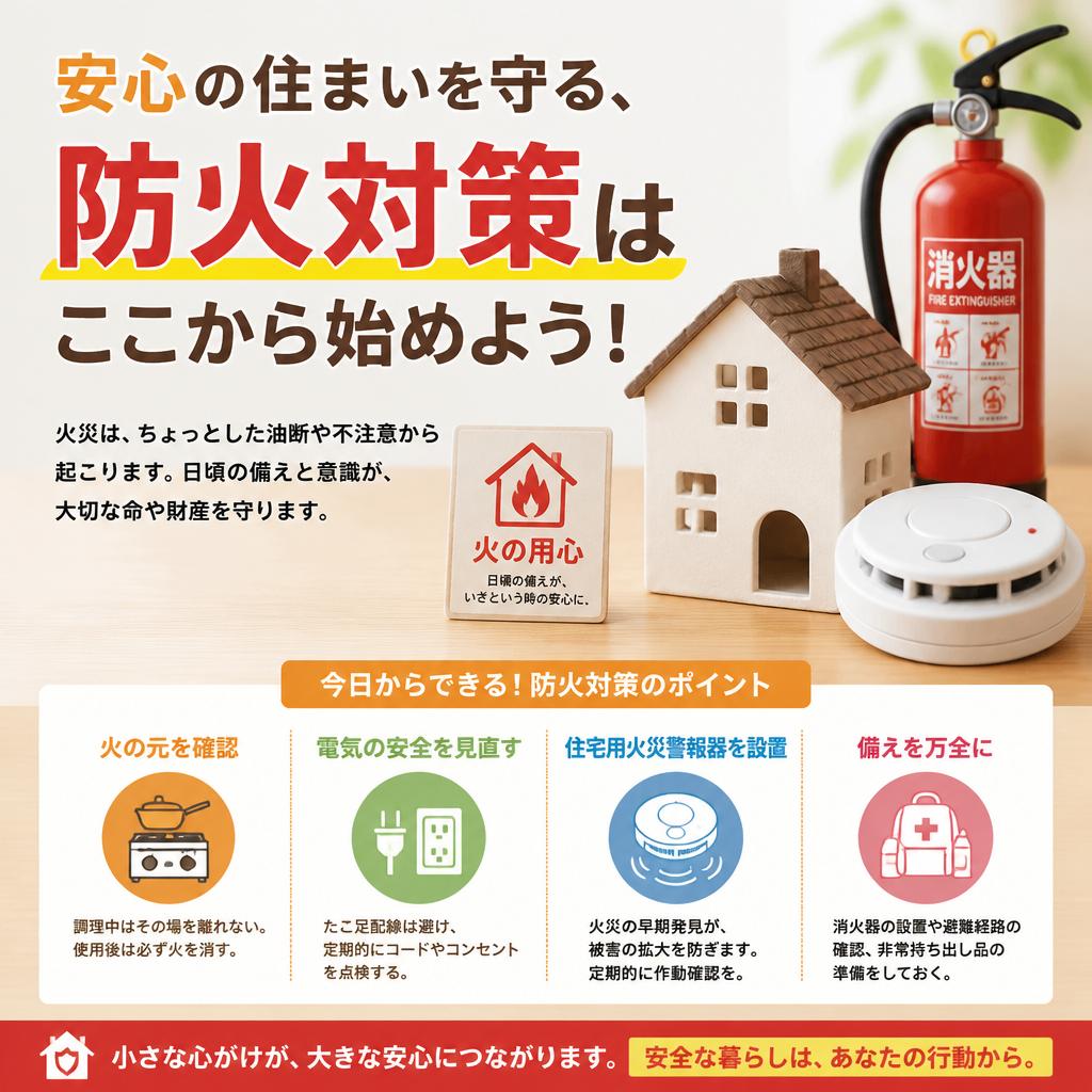安心の住まいを守る、防火対策はここから始めよう！